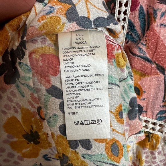Maeve Anthropologie square neck floral blouse Large - Picture 6 of 6